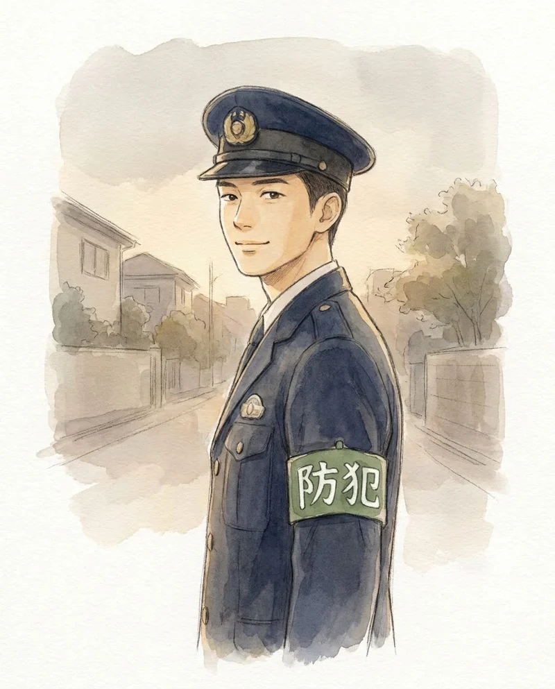 若い頃の監修者（イラスト）