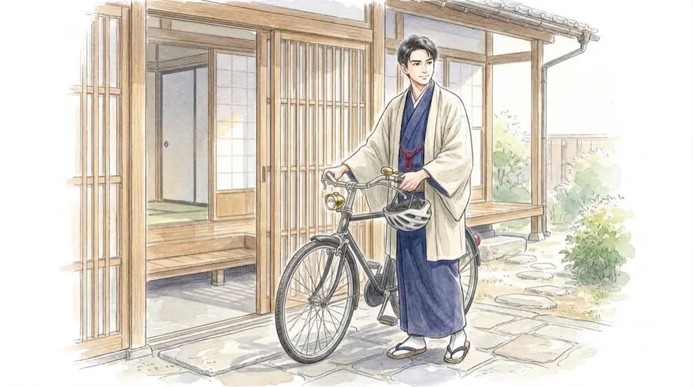 自転車で町へ