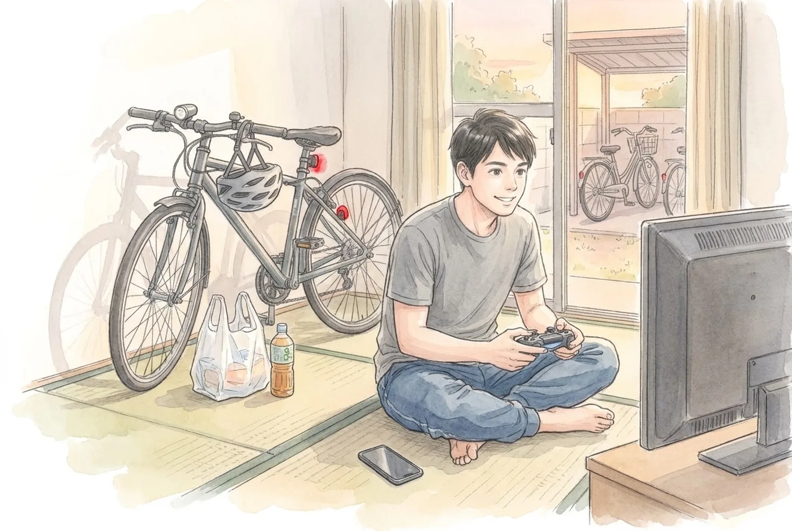 休みの日の夕方